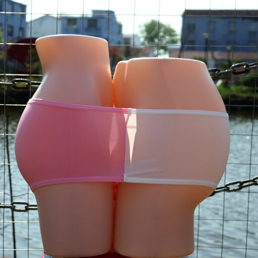 Sexy lingerie, sexy double underwear, couple's one-piece open-fit, no-take-off one-piece thong for men and women, pink and white, large size