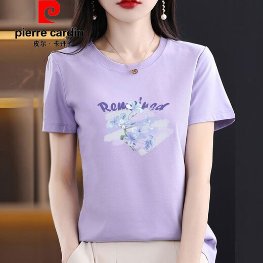 Pierre Cardin Gabinete de retiro de marca de alta gama Oficial Camiseta de algodón puro Camiseta de manga corta Camiseta impresa para mujeres en la marca de verano Flaghship 6196 White de manga corta M (recomendado 80-105 Jin [Jin iguala 0.5 kg])