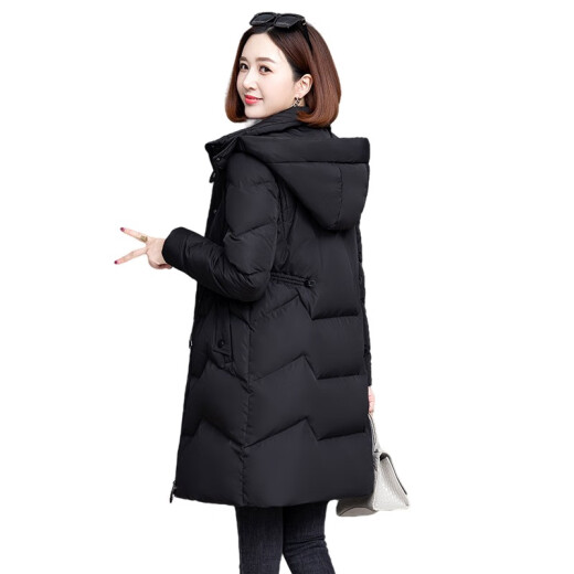 Qiaotingduo down jacket for women in mid-length winter new style over-knee brand thickened white duck down jacket new national standard park 9913 khaki L (recommended 110-125 Jin [Jin equals 0.5 kg])