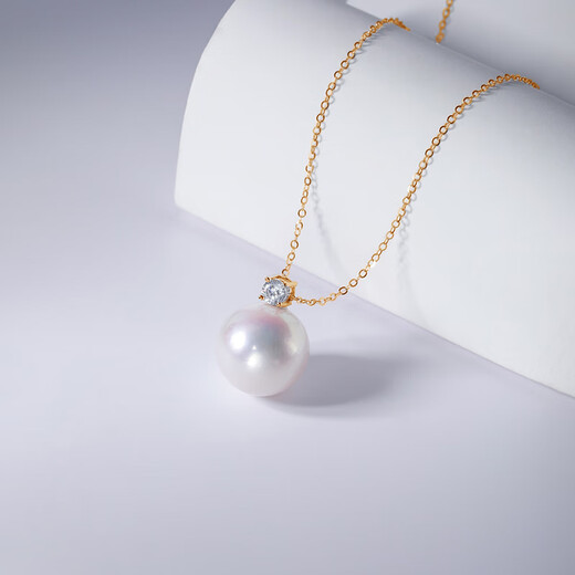 Luxury Pearls Spot Sparkling S925 Silver Large Particles Princess Diana Style Freshwater Pearl Pendant Light Luxury Niche Design S925 Silver Yellow 11MM-12MM