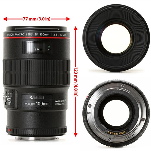 Canon EF 100mm f/2.8L IS USM Red Circle New Hundred Micro Red Circle Ultra HD Macro Lens Three Years Store Warranty Package One