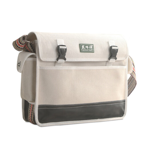 Master Dai electrician tool bag canvas large thickened multifunctional repair and installation tool bag wear-resistant portable small woodworking multifunctional white medium size length 40 width 14 height 30
