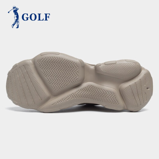 Golf (GOLF) men's shoes, versatile casual shoes, dad shoes, men's low-top winter warm sneakers GM2041514 khaki 42 standard leather shoe size is one size larger than sports shoes