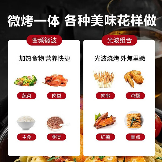 Galanz National Subsidy Variable Frequency Microwave Oven All-in-One Light Wave Oven 900 Watt High Power Fast Heating Home Large Tablet 23L Large Capacity Power Saving Level 1 Energy Efficiency BM1(S2)