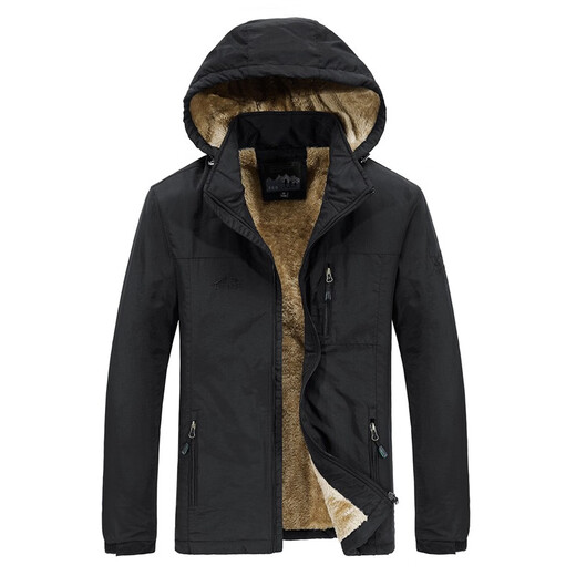 Veste pour hommes JP plus veste décontractée à capuche chaude en velours 689 8689 Black XL-180