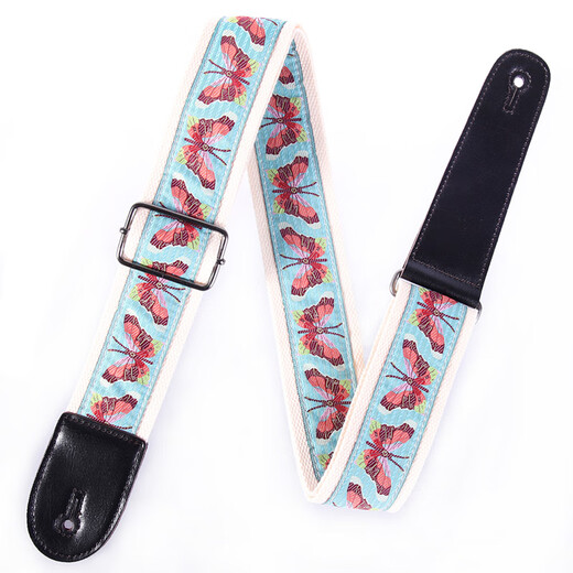 Shanbeis Persönlichkeits-Schmetterlings-Gitarrengurt, literarische Windelektrik-Gitarrengurt, Ukulele-Gurt, benutzerdefinierte Gitarrengurt, Ukulele-Modell (3,8 cm breit)