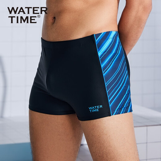 WATERTIME swim trunks for men's anti-embarrassment quick-drying professional swimming trunks three-piece set men's flat corner sports beach trousers swimsuit set three-piece set [swimming goggles can be matched with myopia] M
