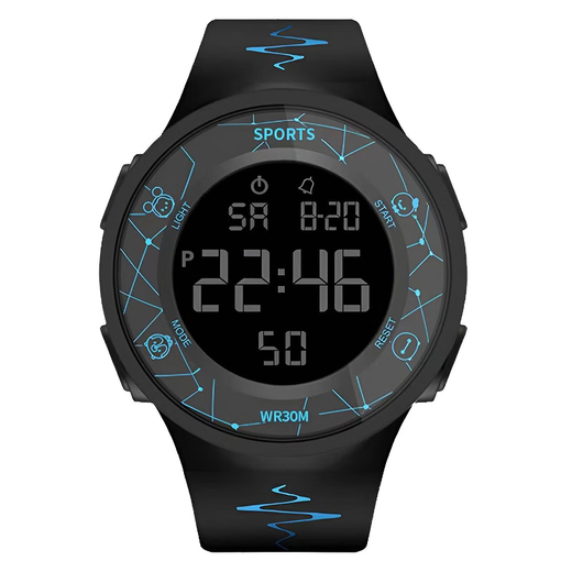 Lennik 50-meter swimming waterproof sports electronic watch youth adult watch boy luminous middle school student men's and women's watch 0991 black (swimming waterproof)