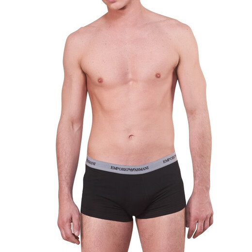 安普里奥·阿玛尼（Emporio Armani）夏季新款运动潮流休闲男平角内裤3件套装111357 CC717 黑色 M