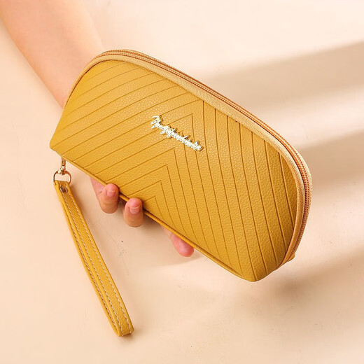 Changyin Chinese Valentine's Day Fashion Clutch Women's Wallet Long Coin Purse Mobile Phone Bag Large Capacity Clutch Bag Women's Small Bag Yellow (Lucky)