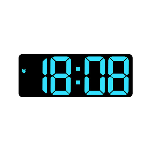 LED digital clock desktop electronic clock ornaments living room TV cabinet alarm clock plug-in simple luminous tabletop ice blue