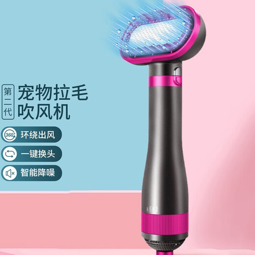 Pet Hair Dryer All-in-One for Small Dogs and Cats Teddy Bichon Dog Hair Blow-drying Artifact for Drying and Combing Black and White - Hair-pulling Fine Combing Needle (Bead Type)