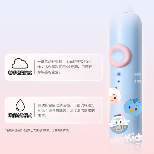舒客儿童电动牙刷舒克声波震动含氟刷丝专业防蛀软毛护龈双重模式F2粉(适用3-12岁)  生日儿童节礼物