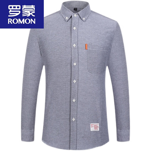 
ROMON (ROMON) Spring and Autumn Men's Cotton Shirt Long Sleeve Middle-aged and Young Casual Cotton Oxford Spinning Solid Color Shirt Large Size Men's Clothing Yellow 16818 Pocket Style M 38115Jin [Jin equals 0.5 kg]