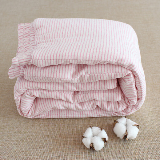 Cotton chant pure cotton striped women's cotton trousers thickened adult high-waisted trousers for winter home warmth inside and outside wear pink stripes M size recommended weight 105-115 Jin Jin equals 0.5 kg