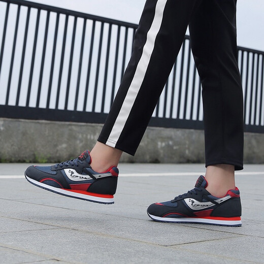 Dabowen Marathon Schuhe Leichte atmungsaktive Netzschuhe mit niedriger Top-Schuhe flacher Softrocksschuhe Nicht-Schlupf-Jogging-Schuhe verbesserte Version Running Schuhe Langzeit Laufschuhe 9223a 9925-1 Upgrade-Version Dunkelblau 39/weibliche Standard, Jungen sind eine Größe kleiner kleiner