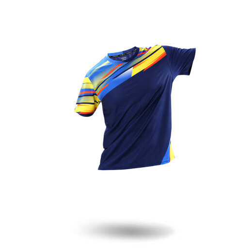 Männer und Frauen Badminton Kurzärärmelte Tops Schnelltrockne Sport-T-Shirts für Erwachsene und Kinder Jungen Mädchen Tischtennis Kleidung Druck (Erwachsene Männerstil) 3879 Blue Tops XL