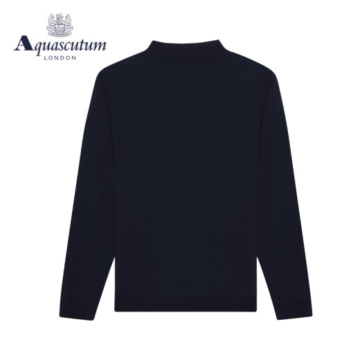 AQUASCUTUM/雅格狮丹秋冬新品男士保暖长袖纯绵羊毛针织衫Q4867EI041 深蓝39 S