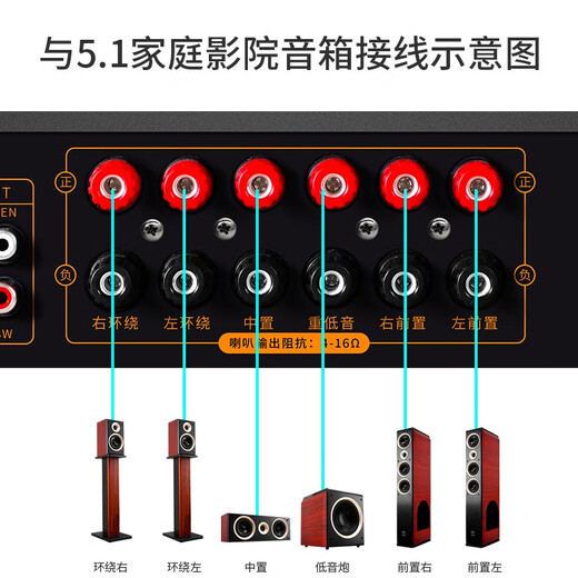 
Singular high power 5.1 household Bluetooth amplifier Dolby professional AV heavy bass hifi home theater KTV audio speaker card pack HDMI high definition amplifier configuration 800W + 5.1 channel + lossless music