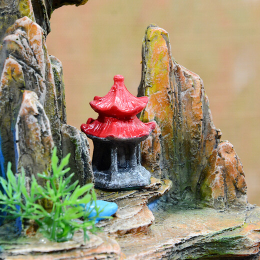 Wärme große Steingüter fließende Wasserbrunnen Ornamente Fischteich Ornamente Home Dekoration Handwerk Pastoral Wohnzimmer Hotel Lobby 9717 Basis mit Atomizer + Fisherman Bird Lotus 2