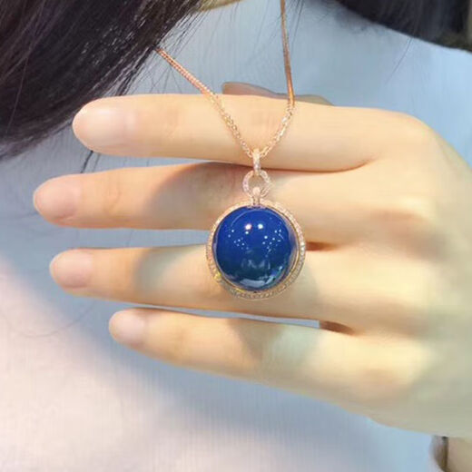 Time-dry Dominican blue amber pendant, pure water, high blue, no impurities, blue amber necklace, clavicle chain, 16mm large particle amber beeswax 16mm 1 piece