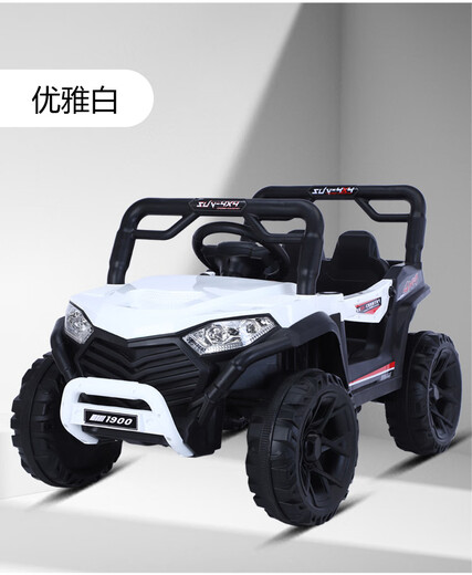 噜噜鼠儿童电动车汽车四轮越野遥控玩具车可坐人大小男女孩双驱宝宝童车 红色双驱双电带遥控