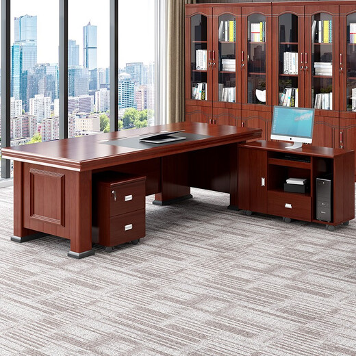 Miafei office furniture boss desk president desk and chair combination executive desk manager desk boss desk modern Chinese office desk and chair 1.6 single table (excluding cabinet)