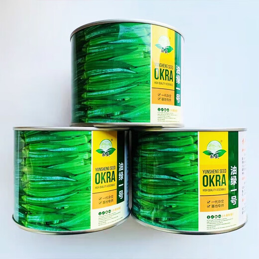 Youlu No. 1 okra seeds, high-yielding fruit, disease-resistant vegetable seeds, okra seeds, canned 100g