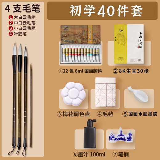 Surada Chinese Painting Pigments Chinese Painting Pigments Chinese Painting Pigment Set Beginner Students Children's Ink Painting Landscape Gongbi Painting 12 Colors 6ml Beginner Set SD133