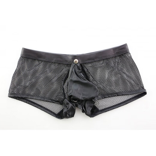 
Men's underwear perverted sexy underwear men's sexy underwear underwear thong mesh perspective hollow flat corners Red S