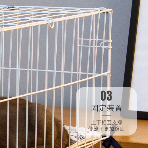 TANGQI cat cage large household cat villa cat house cattery cat nest double layer with tray folding pet iron cage cat white 83*58*69cm