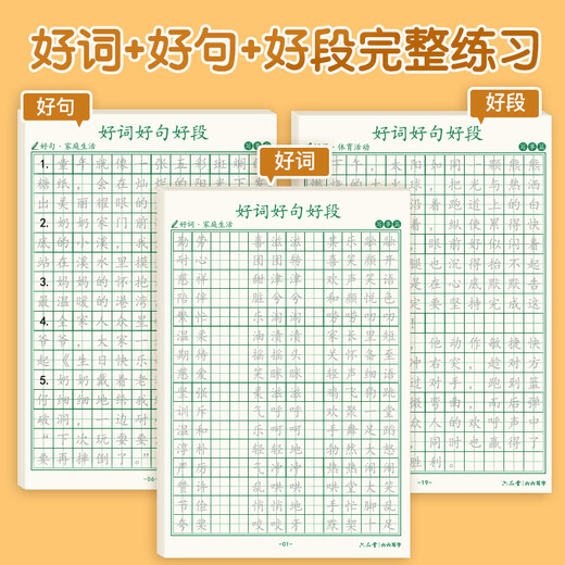 Liupintang's good words and sentences practice copybook, special copybook for primary school students, fountain pen regular script, children's daily practice of hard-pen calligraphy, word and sentence segment tracing practice to improve writing, 3-6th grade calligraphy practice