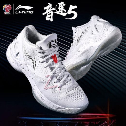Li Ning Basketball Shoes Men's Winter Sonics 5 Turner Wade Way 7 Team Shang 6 Yushuai 11 Outfield Mid-top Sports Shoes-1 White/Glacier Gray/Standard Black 42 (Inner Length 265)