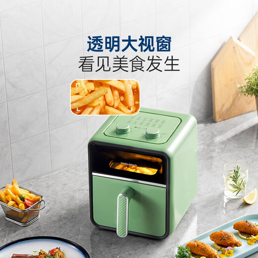 Morphyrichards Air Fryer Household Multifunctional Oven Low Oil Light Fat Electric Fryer Fully Automatic Transparent Visual French Fries Machine Fryer MR8103 Fuji White 3.5L