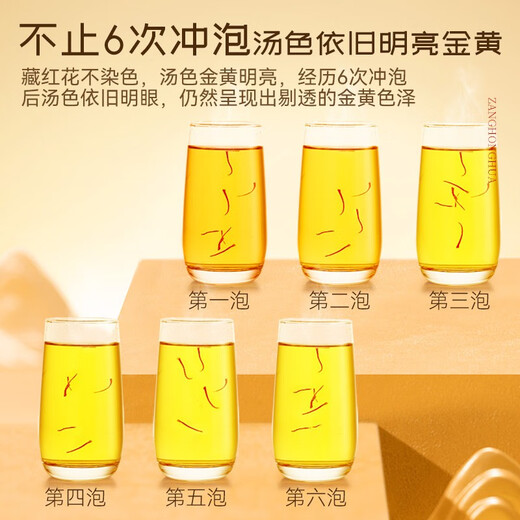 圣迪康藏 西藏藏红花精选特优西红花全长丝番红花健康礼品 6克水晶管礼盒装【送礼款】