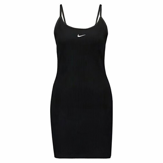 耐克（NIKE）女装夏季新款运动休闲透气时尚吊带裙长款连衣裙修身半身裙 DM6231-010 L