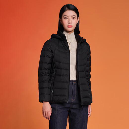 Tambor Lightweight Down Jacket Women's Short Loose Removable Hat Autumn Warm Women's Jacket TD236256 Black 170