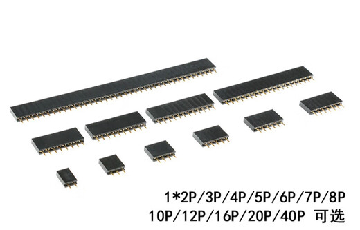 2.54MM pitch female single row female pin socket 1*2P3P4P5P6P7P8P10P12P--40P 1*2P single row female socket