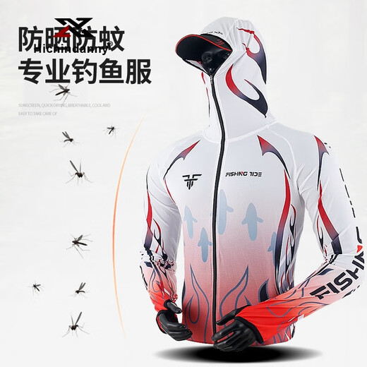 HICHIN DANNY Fishing Sun Protection Clothing Men's Ice Silk Breathable Quick-Drying Outdoor Leisure Competition Summer Fishing Clothing Set Gradient Blue 2XL Suitable for 160-180 Jin Jin equals 0.5 kg