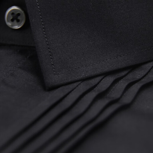 GIES CHARLES CORDION Vestido plisado Negro Personalidad Fashion Fashion Men's Pure Coder Slim Collar Shirt Negro 40