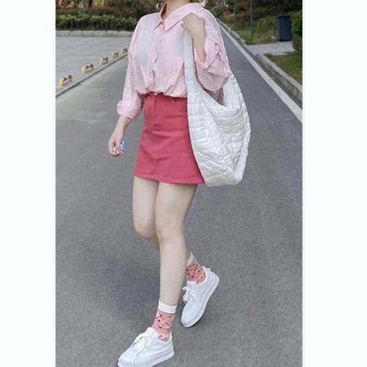 Mengyuanduo 300jin [Jin entspricht 0,5 kg] Kurzrock für Frauen im Sommer-vielseitigen Hüftrock, damit sie schlanker 12608 Rose Red 30 2xl empfohlen 1-160jin [Jin gleich 0,5 kg]