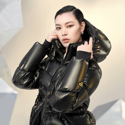 Govan Black Gold Goose Down Jacket Queen 4.0 Five-lattice Women's Short Winter Fashion Down Jacket High Custom Diamond Black M