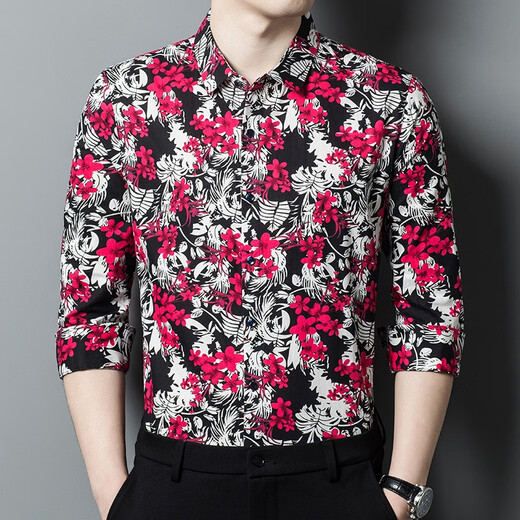 Uston Paul 100% reines Baumwollhemd für Herren Herbst Neue Retro-Stil-Männer-Langarm-Tops für den personalisierten Modetrend mittleren Alters und junger Leute, das Männer mit Nicht-Eisen-Hemd-Kleidung 9902 Grüne 170/l Vorschlag 115-135jin [Jin gleich 0,5 kg]