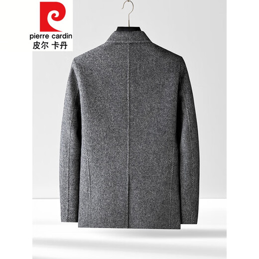 Pierre Cardin Elegant Gentleman Herbst Dicke Fischgrätenwolle doppelseitiger Anzug Herrengeschäft Casual Blazer Gray 3xl 56