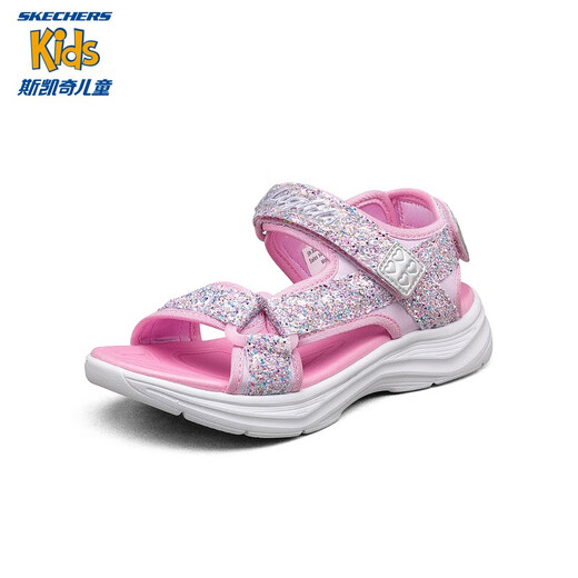 Skechers children's open-toed sandals summer fashion hollow girls' casual shoes 302965L light pink/LTPK 37