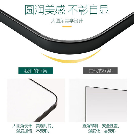 含雅 全身穿衣镜子贴墙自粘家用卧室墙面免打孔挂墙粘墙试衣落地镜子 香槟金40*150【粘贴、挂墙】