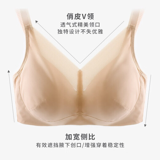 Bu Mei Glossy Prosthetic Breast Bra Postoperative Special Underwear Women's Fake Breasts Fake Breasts Light Breathable Bra 2001 Nude Skin Color 85B