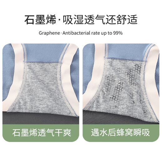 浪莎（LangSha）中高腰内裤女莫代尔棉裆4条透气大码薄款收小肚子三角收腹裤头