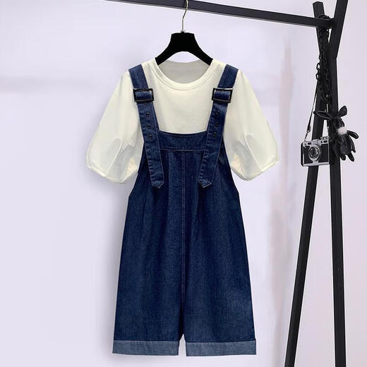
Zhao Qingyu Girls denim overalls suits for girls wear clothes for girls 4-16 years old, big girls' clothing for autumn, two-piece set for middle school students, tops and pants 170 90-100 Jin [Jin equals 0.5 kg]