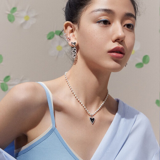 HEFANG He Fang Jewelry Magic Adventure Short Necklace Clavicle Chain Silver Light Luxury High-end Birthday Gift for Girlfriend Black